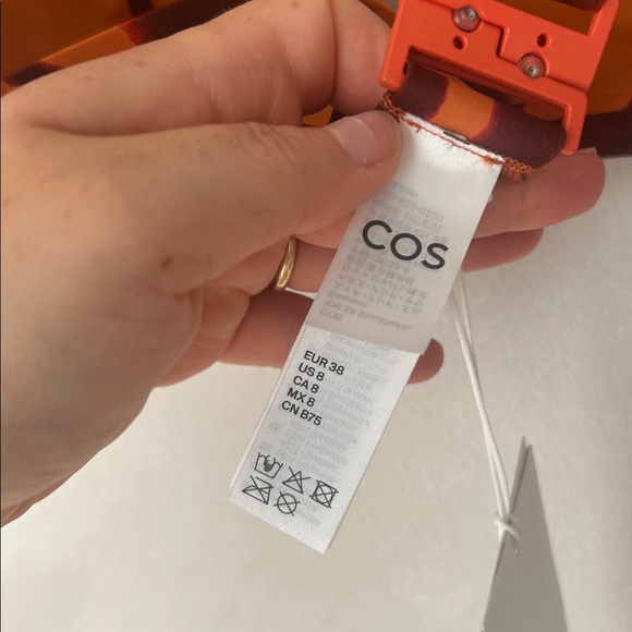 NWT COS Burnt Orange scuba bikini top triangle bralette sz 8 - Picture 4 of 6